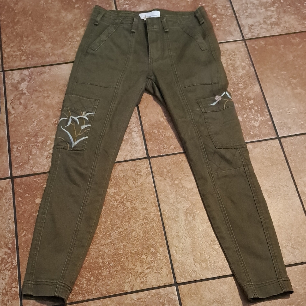 Anthropologie Green Khaki Cargo Pants